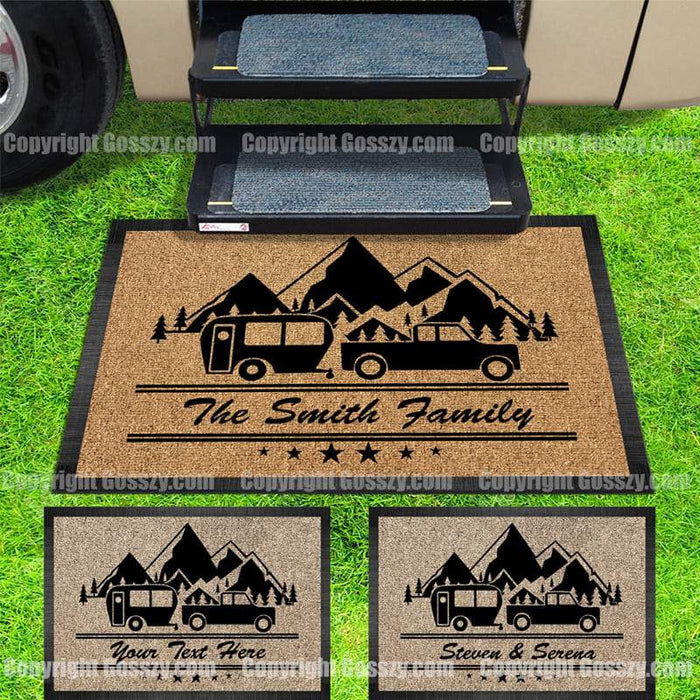 Gosszy Personalized Custom Camping Doormat, Camping Gift, Custom Text Doormat, Outdoor Doormat Doormat 15x24in-40x60cm