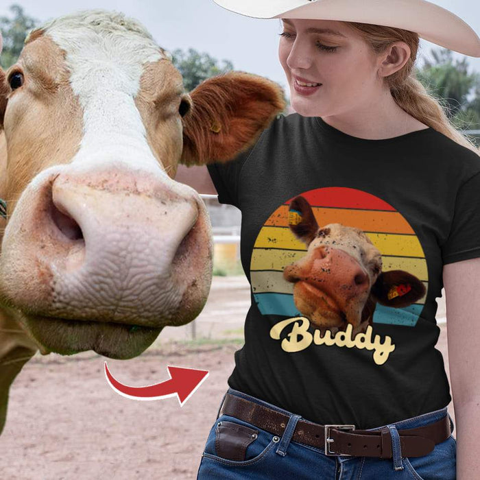 Gosszy Personalized Custom T-Shirt And Hoodie, Farmer Gift, Custom Upload Image, Vintage Retro Photo Shirt Tshirt Basic T-Shirt / Black / S