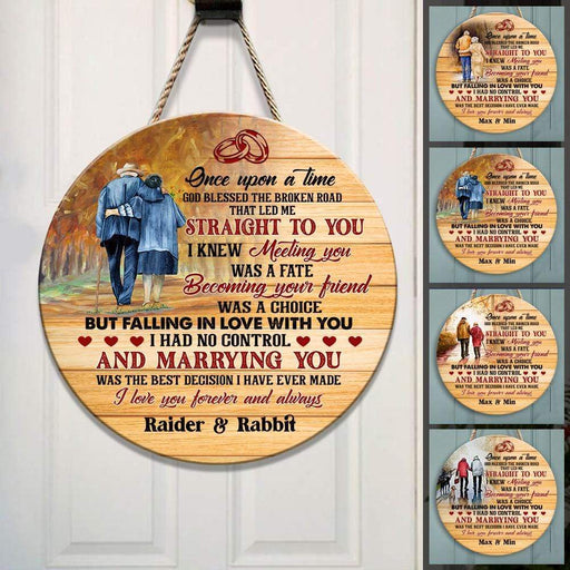 Gosszy Personalized Custom Wood Sign, Men Gift, Women Gift, Marrying You Was The Best Decision, Custom Wood Sign For Couple Door Sign 12 Inch