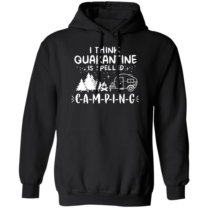 CustomCat Quarantined spell camping Apparel G185 Pullover Hoodie 8 oz. / Black / S