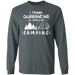 CustomCat Quarantined spell camping Apparel G240 LS Ultra Cotton T-Shirt / Dark Heather / S