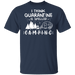 CustomCat Quarantined spell camping Apparel G500 5.3 oz. T-Shirt / Navy / S