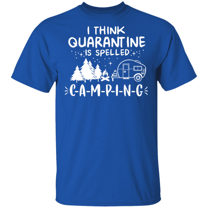 CustomCat Quarantined spell camping Apparel G500 5.3 oz. T-Shirt / Royal / S