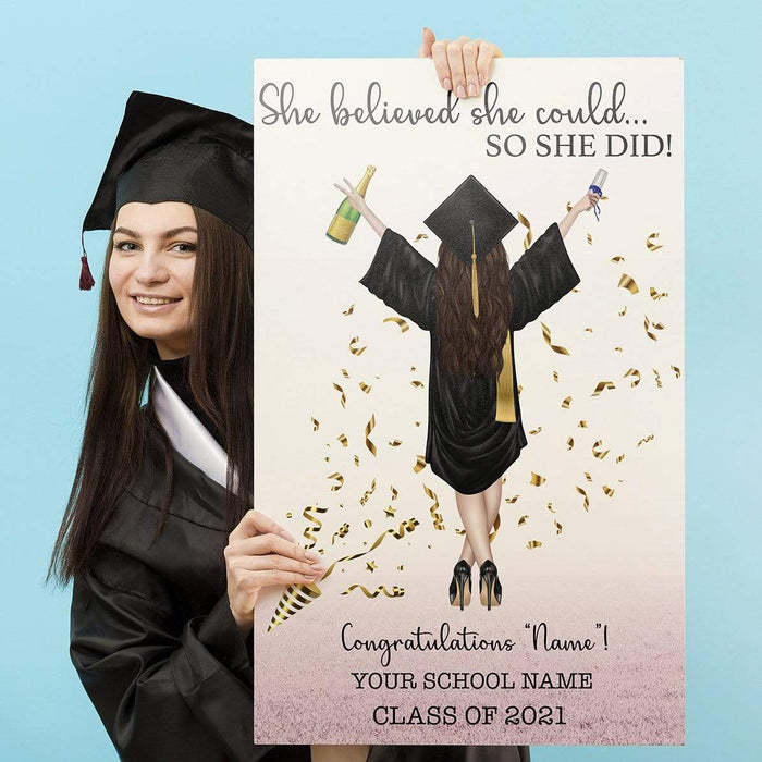 Gosszy She Believed She Did Graduation Poster, Graduation Gift, Senior Gift poster