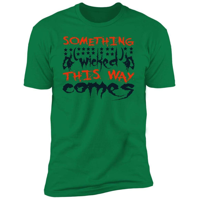 CustomCat Something Wicked This Way Comes T-shirt, Halloween Gift Apparel Premium T-Shirt / Green / S