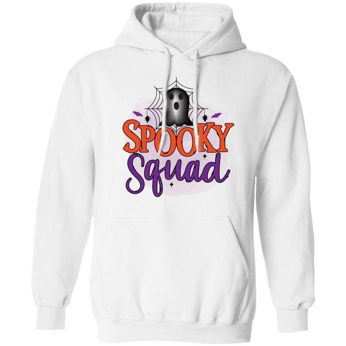 CustomCat Spooky Squad Halloween Shirts, Halloween Gift Apparel Z66 Pullover Hoodie / White / S