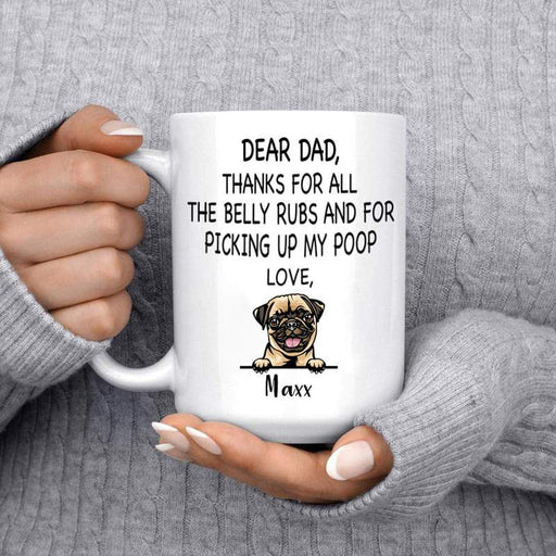 Gosszy Thanks For All The Belly Rubs Dog Dad Coffee Mug, Dog Lover Gift, Christmas Gift mug