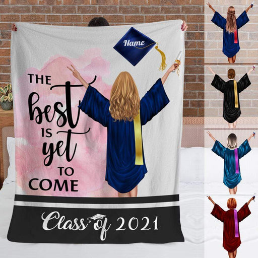 Gosszy The Best Is Yet To Come Blanket Girl Version, Graduation Day, Senior Gift Blanket VPL Cozy Plush Fleece Blanket - 60x80