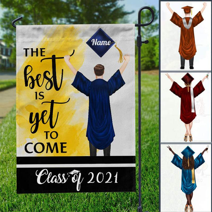 Gosszy The Best Is Yet To Come - Boy Version Flag, Senior Gift, Graduation Day Garden Flag