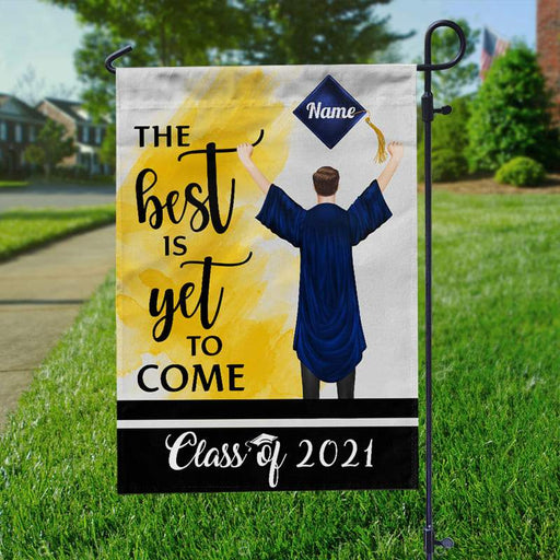 Gosszy The Best Is Yet To Come - Boy Version Flag, Senior Gift, Graduation Day Garden Flag Without flagpole