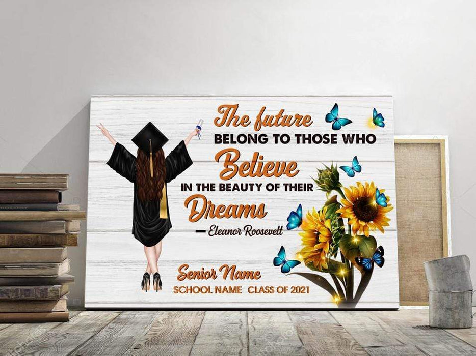 Gosszy The Future Belong To Those Who Believe Canvas, Graduation Gift  Canvas