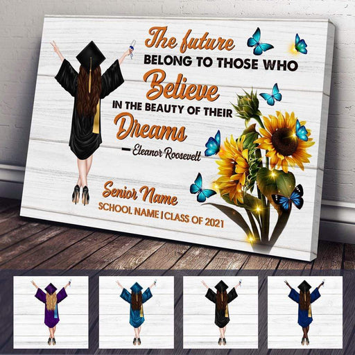 Gosszy The Future Belong To Those Who Believe Canvas, Graduation Gift  Canvas