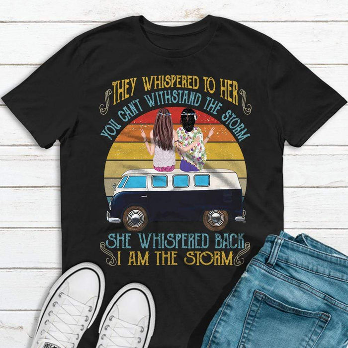 Gosszy They Whispered To Her You Can't With Stand The Storm T-Shirt, Best Friend Gift Tshirt Premium T-Shirt / Black / X-Small