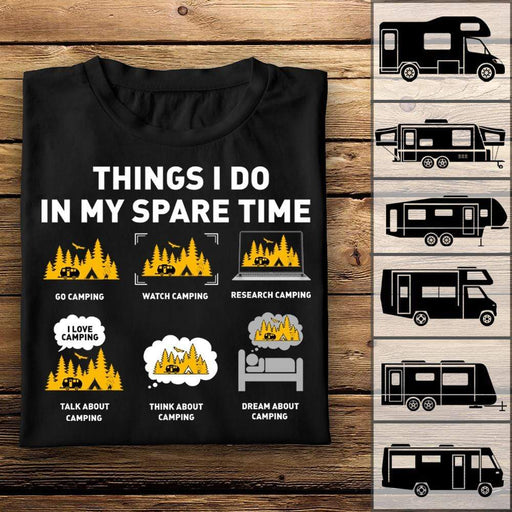 Gosszy Things I Do In My Spare Time Camping T-shirt, Camping Gift Tshirt