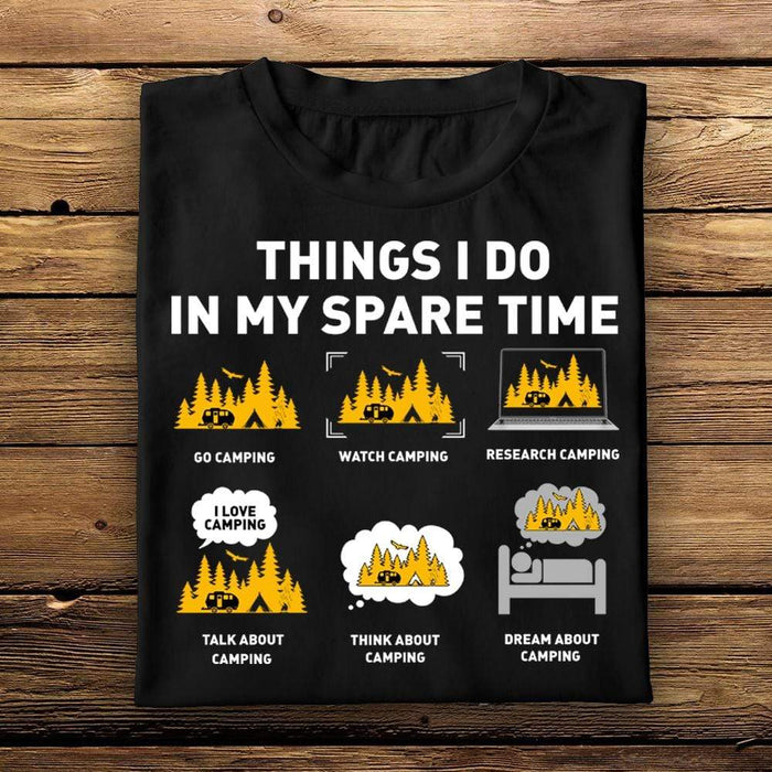 Gosszy Things I Do In My Spare Time Camping T-shirt, Camping Gift Tshirt Premium T-Shirt / Black / X-Small