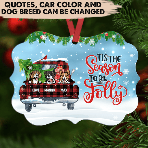Gosszy Tis The Season To Be Jolly Dog Ornament, Dog Lovers Gift, Christmas Gift, Christmas Ornament Ornament MDF / One Size