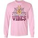 CustomCat Vibes Halloween Shirts, Halloween Gift Apparel G240 LS Ultra Cotton T-Shirt / Light Pink / S