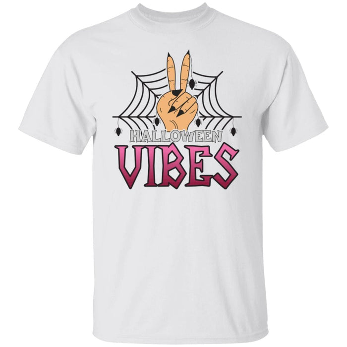 CustomCat Vibes Halloween Shirts, Halloween Gift Apparel G500 5.3 oz. T-Shirt / White / S