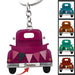 Gosszy Vintage Truck Dog Breeds Custom Double Sided Design Keychain, Dog Lover Gift Keychain Acrylic