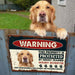 Gosszy Warning Protected By Highly Trained Dog Metal Sign, Dog Lover Gift, Decor Door Sign Metal print