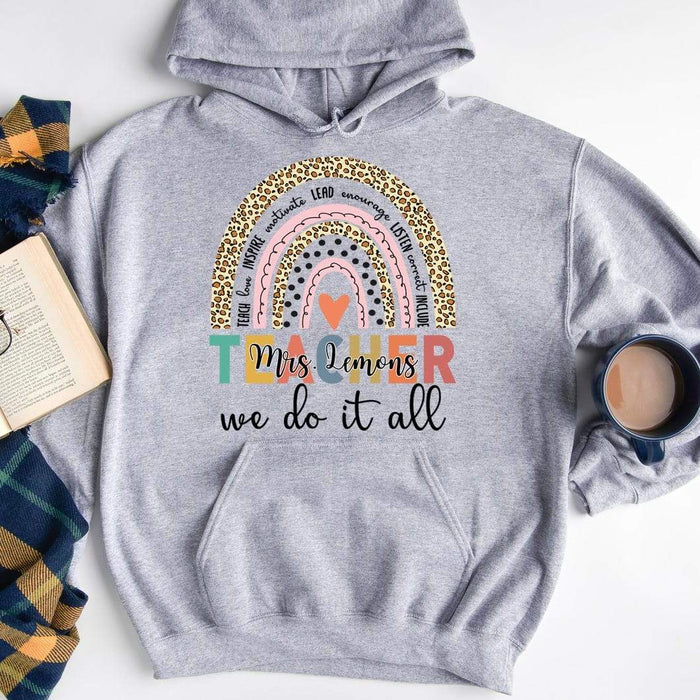 Gosszy We Do It All Teacher Tshirt, Teacher Gift Tshirt Pullover Hoodie / Sport Grey Color / S