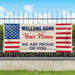 Gosszy Welcome Home Military Custom Quote Banner, Military Homecoming Sign, Gift Idea For Soldier Banner 39x18 inch