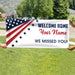 Gosszy Welcome Home solider custom quote Banner, father day gift, gift idea for soldier Banner 39x18 inch
