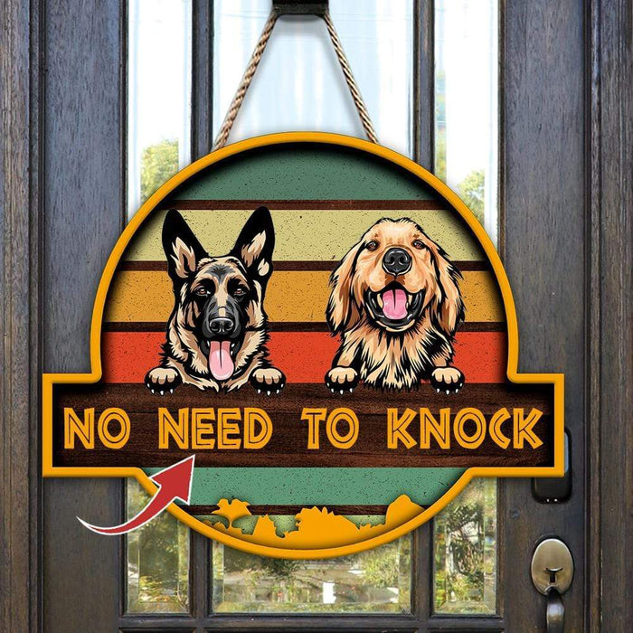 Gosszy Welcome Sunset Sign, Dog Lover Gift, Wood Door Sign custom-shape wood doorsign
