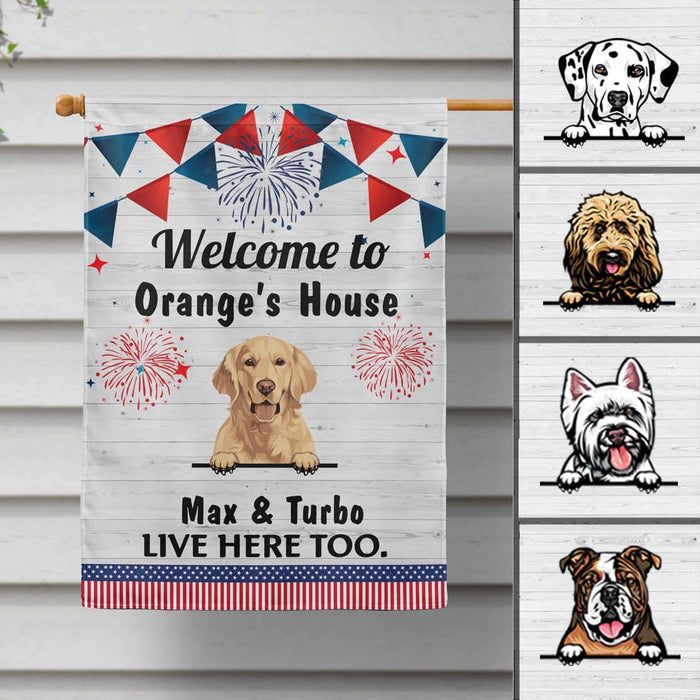 Gosszy Welcome To Dog House Garden Flag With Pole, House Flag, Dog Lover Gift Garden Flag Garden Flag WITHOUT POLE / Polyester / 12 x 18 Inch