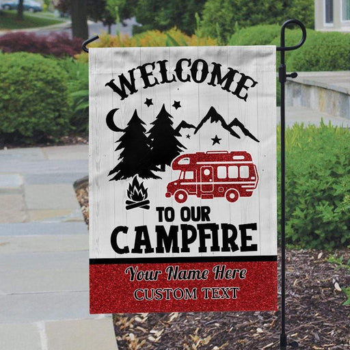 Gosszy Welcome To Our Campsite Garden Flag, Gift For Camper, Outdoor Decor Garden Flag Without flagpole