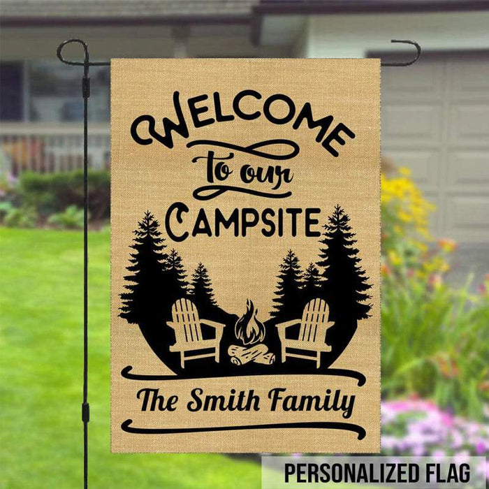 Gosszy Welcome To Our Campsite Garden Flag Ver2, Camping Gift, Outdoor Flags Garden Flag