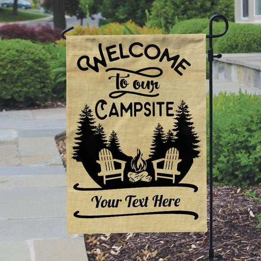 Gosszy Welcome To Our Campsite Garden Flag Ver2, Camping Gift, Outdoor Flags Garden Flag Without flagpole