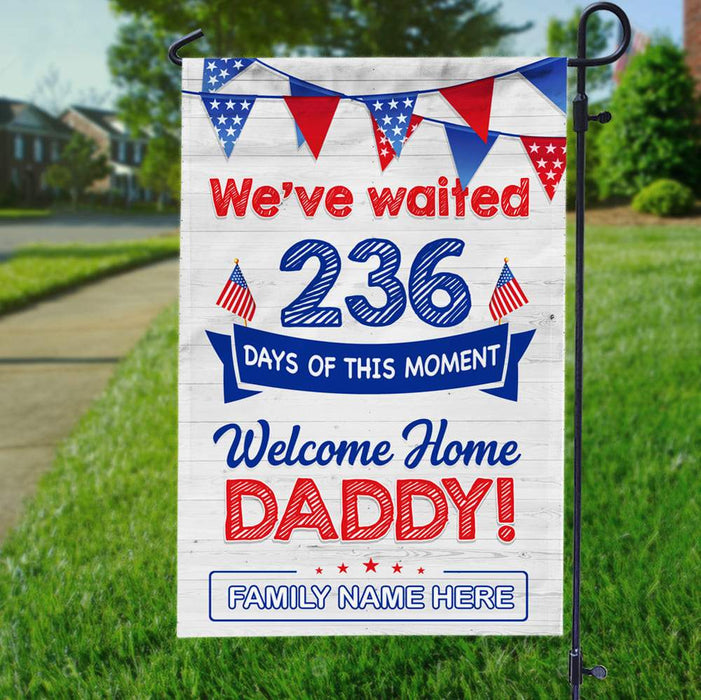 Gosszy Wellcome Home Daddy Garden flag, Soldier Come Home, Gift For Dad Garden Flag Without flagpole