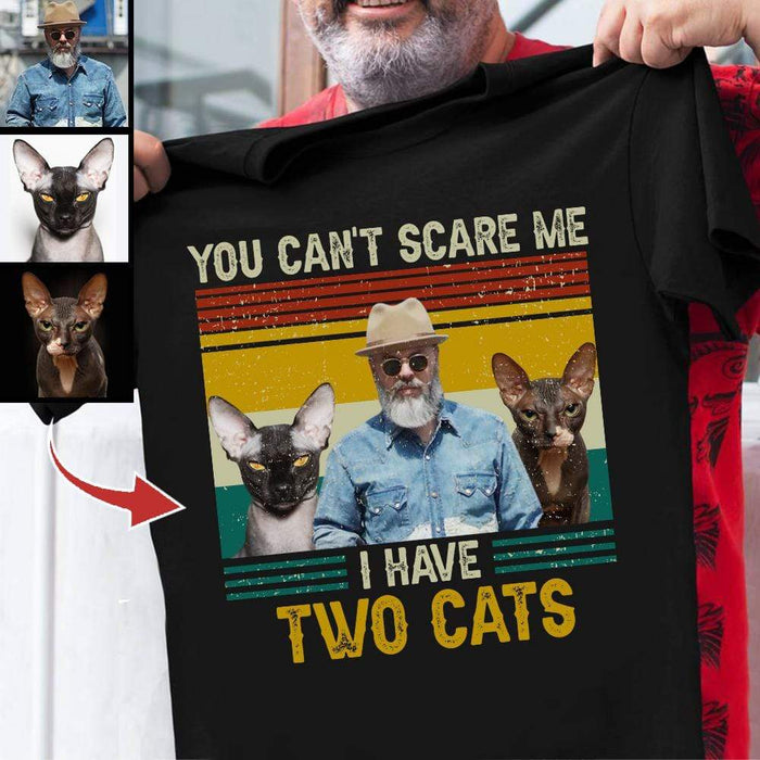 Gosszy You Can't Scare Me T-Shirt, Dog Lover Gift, Cat Lover Gift, Pet Portrait Photo T-shirt Tshirt