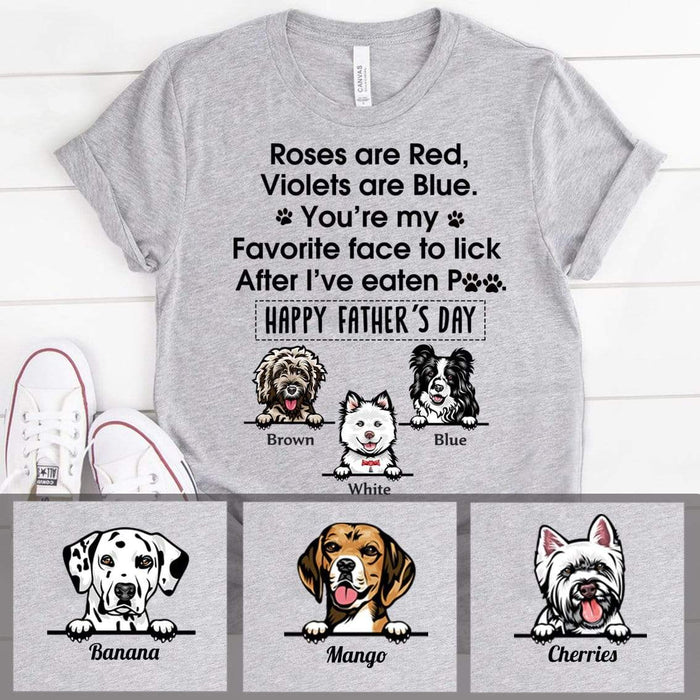 Gosszy You’re my favorite face to lick T-Shirt, Dog Lover Gift, Fathers Day Gift, Happy Father Day T-shirt Tshirt Basic Tee / White / S