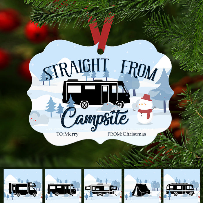 Straight From Campsite Camping Ornament, Christmas Gift, Christmas Ornament