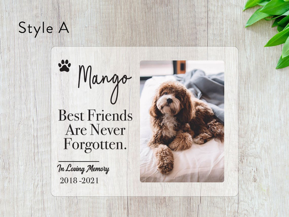 No Longer By My Side But Forever In My Heart Acrylic Frame, Memorial Gift, Personalized Gift for Dog Lovers