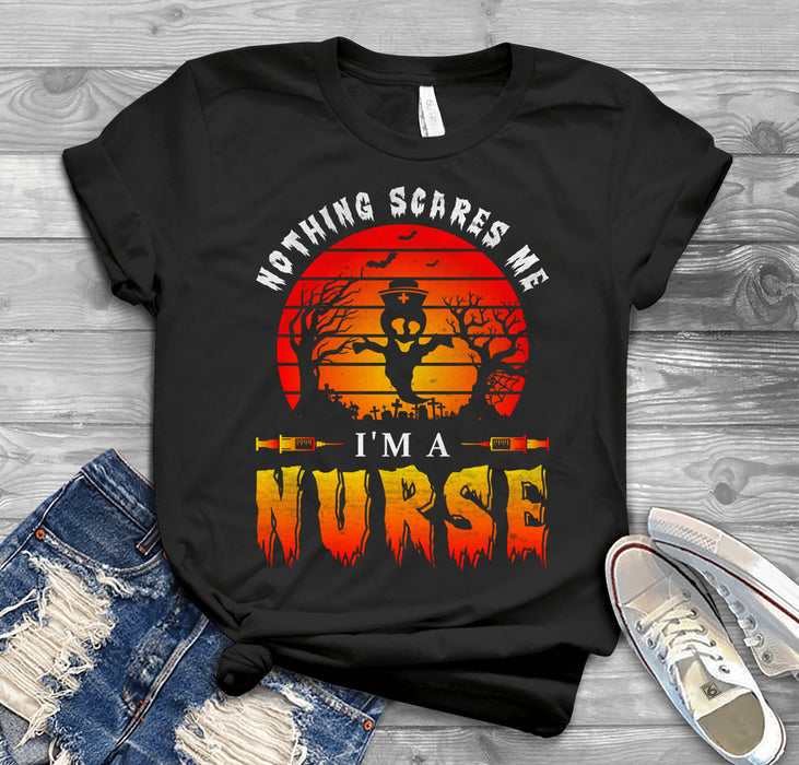 Nothing Scares Me I'm A Nurse T-shirt, Nurse Gift, Halloween Gift